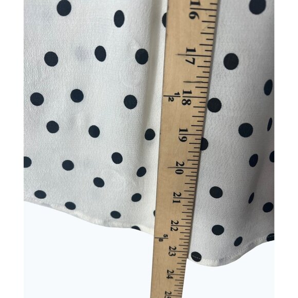 Maeve By Anthropologie Jourdain Blouse Polka Dot Ruched Sleeve Button Down X-S - Picture 8 of 15